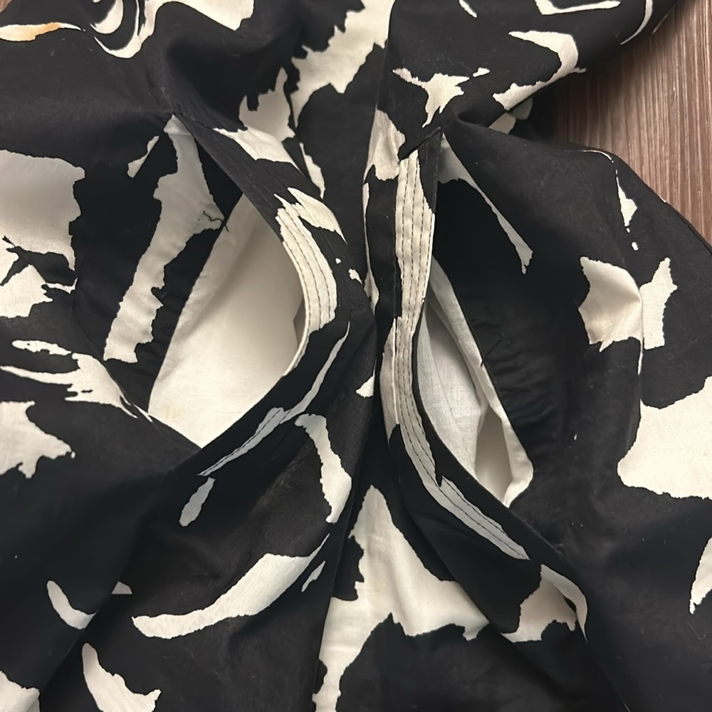 J. Crew Floral Black & White with Pockets Cap Sleeve Dress Women’s Size 0 - Picture 7 of 16